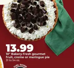 Hy-Vee 10 Bakery-fresh gourmet fruit, creme or meringue pie offer