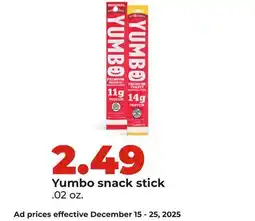 Hy-Vee Yumbo snack stick offer