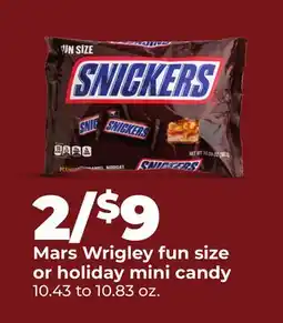 Hy-Vee Mars Wrigley fun size or holiday mini candy offer