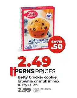 Hy-Vee Betty Crocker cookie, brownie or muffin mix offer