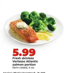 Hy-Vee Fresh skinless Verlasso Atlantic salmon portion offer