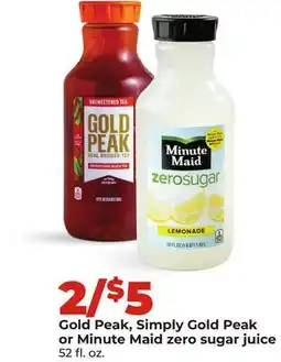 Hy-Vee Gold Peak, Simply Gold Peak or Minute Maid zero sugar juice offer