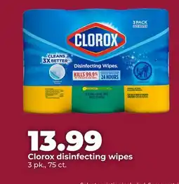 Hy-Vee Clorox disinfecting wipes offer