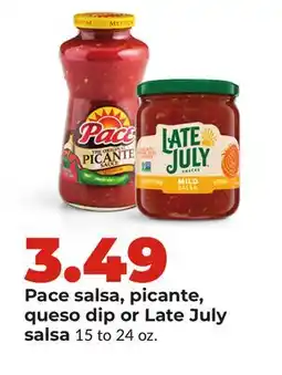 Hy-Vee Pace salsa, picante, queso dip or Late July salsa offer