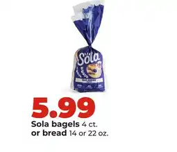 Hy-Vee Sola bagels 4 ct. or bread 14 or 22 oz offer