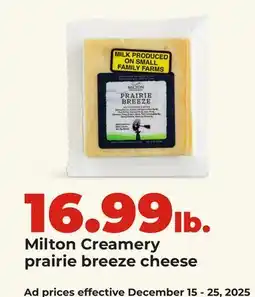 Hy-Vee Milton Creamery prairie breeze cheese offer