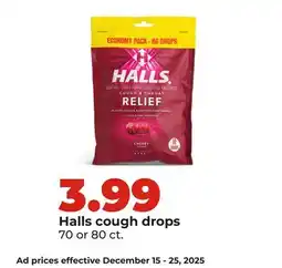Hy-Vee Halls cough drops offer