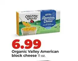 Hy-Vee Organic Valley American block cheese offer