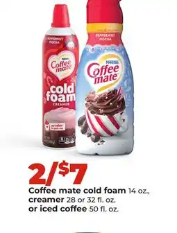 Hy-Vee Coffee mate cold foam 14 oz., creamer 28 or 32 fl. oz. or iced coffee 50 fl. oz offer