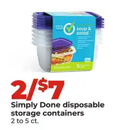 Hy-Vee Simply Done disposable storage containers offer