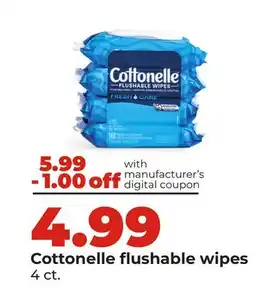 Hy-Vee Cottonelle flushable wipes offer