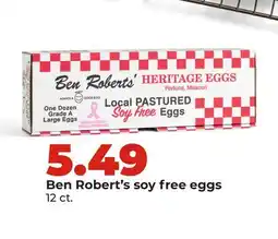 Hy-Vee Ben Robert's soy free eggs offer