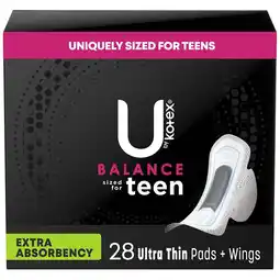 Walgreens Balance Sized for Teens, Ultra Thin Pads with Wings Unscented offer