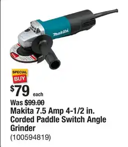 The Home Depot Makita 7.5 Amp 4-1/2 in. Corded Paddle Switch Angle Grinder offer