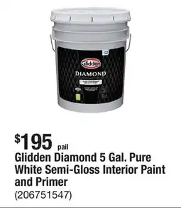 The Home Depot Glidden Diamond 5 Gal. Pure White Semi-Gloss Interior Paint and Primer offer