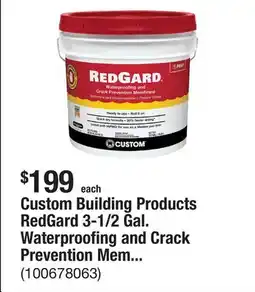 The Home Depot Custom Building Products RedGard 3-1/2 Gal. Waterproofing and Crack Prevention Membrane offer