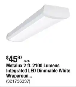 The Home Depot Metalux 2 ft. 2100 Lumens Integrated LED Dimmable White Wraparound Light, 4000K offer