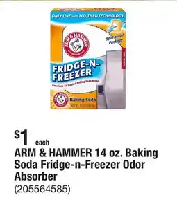 The Home Depot ARM & HAMMER 14 oz. Baking Soda Fridge-n-Freezer Odor Absorber offer