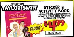 Ollie's TAYLOR SWIFT STICKER & ACTIVITY BOOK offer