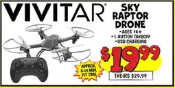 Ollie's VIVITAR SKY RAPTOR DRONE offer