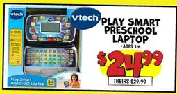 Ollie's vtech PLAY SMART 21 PRESCHOOL LAPTOP offer