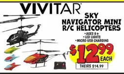 Ollie's VIVITAR SKY NAVIGATOR MINI R/C HELICOPTERS offer