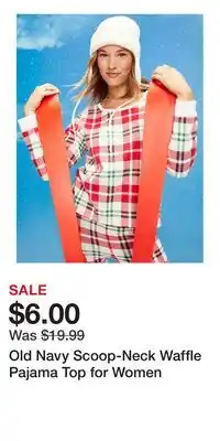 Old Navy Old Navy Scoop-Neck Waffle Pajama Top for Women offer