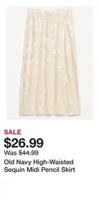 Old Navy Old Navy High-Waisted Sequin Midi Pencil Skirt offer