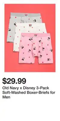Old Navy Old Navy x Disney 3-Pack Soft-Washed Boxer-Briefs for Men offer