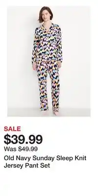 Old Navy Old Navy Sunday Sleep Knit Jersey Pant Set offer