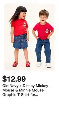Old Navy Old Navy x Disney Mickey Mouse & Minnie Mouse Graphic T-Shirt for Toddler offer