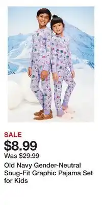 Old Navy Old Navy Gender-Neutral Snug-Fit Graphic Pajama Set for Kids offer
