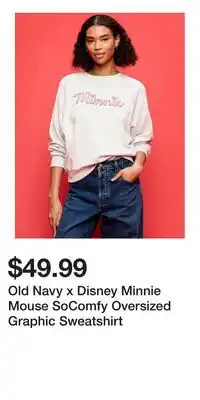 Old Navy Old Navy x Disney Minnie Mouse SoComfy Oversized Graphic Sweatshirt offer