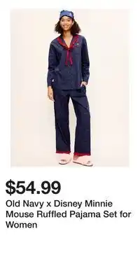 Old Navy Old Navy x Disney Minnie Mouse Ruffled Pajama Set for Women offer