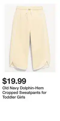 Old Navy Old Navy Dolphin-Hem Cropped Sweatpants for Toddler Girls offer