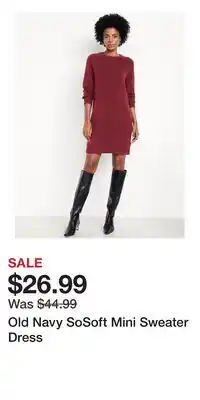 Old Navy Old Navy SoSoft Mini Sweater Dress offer