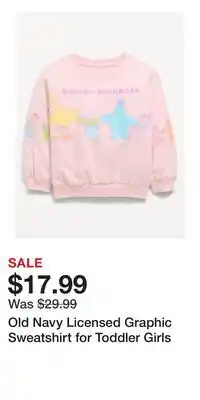 Old Navy Old Navy Licensed Graphic Sweatshirt for Toddler Girls offer