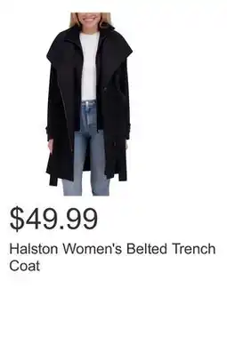 Costco Halston Women's Belted Trench Coat offer