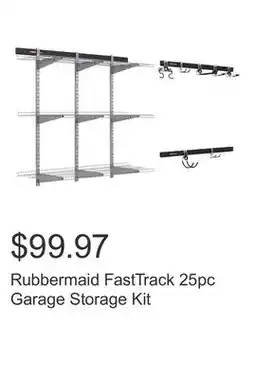 Costco Rubbermaid FastTrack 25pc Garage Storage Kit offer