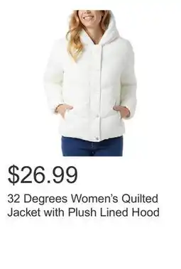 Costco 32 Degrees Women's Quilted Jacket with Plush Lined Hood offer