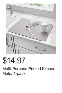 Costco Multi-Purpose Printed Kitchen Mats, 4-pack offer