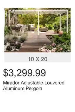 Costco Mirador Adjustable Louvered Aluminum Pergola offer