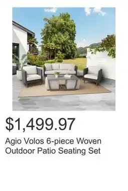 Costco Agio Volos 6-piece Woven Outdoor Patio Seating Set offer