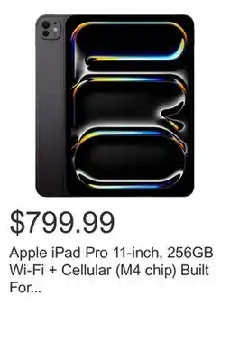 Costco Apple iPad Pro 11-inch, 256GB Wi-Fi + Cellular (M4 chip) Built For Apple Intelligence offer