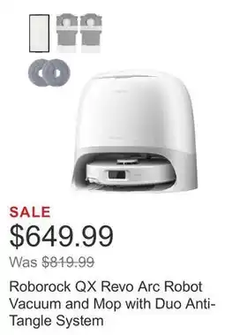 Costco Roborock QX Revo Arc Robot Vacuum and Mop with Duo Anti-Tangle System offer