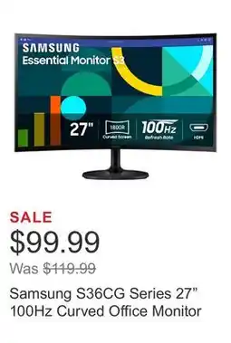 Costco Samsung S36CG Series 27 100Hz Curved Office Monitor offer