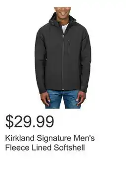 Costco Kirkland Signature Men's Fleece Lined Softshell offer
