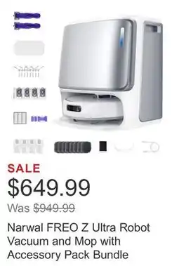 Costco Narwal FREO Z Ultra Robot Vacuum and Mop with Accessory Pack Bundle offer