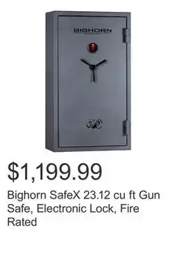 Costco Bighorn SafeX 23.12 cu ft Gun Safe, Electronic Lock, Fire Rated offer
