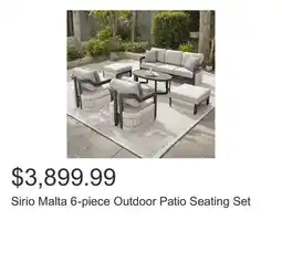 Costco Sirio Malta 6-piece Outdoor Patio Seating Set offer
